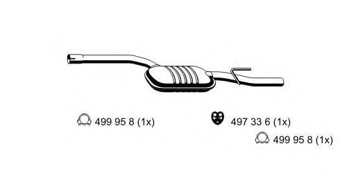 ERNST 361095 Середній глушник вихлопних газів