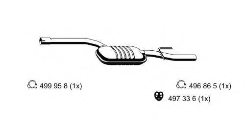 ERNST 361101 Середній глушник вихлопних газів