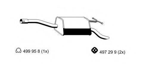 ERNST 362276 Глушник вихлопних газів кінцевий