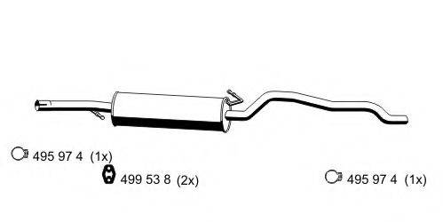 ERNST 305075 Середній глушник вихлопних газів