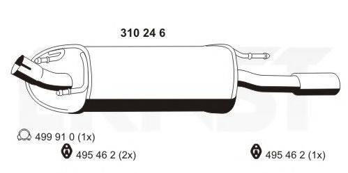 ERNST 310246 Глушник вихлопних газів кінцевий