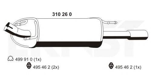 ERNST 310260 Глушник вихлопних газів кінцевий