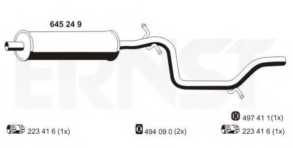 ERNST 645249 Середній глушник вихлопних газів