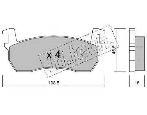 FRI.TECH. 0360 Комплект гальмівних колодок, дискове гальмо