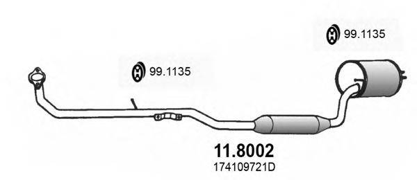 DAIHATSU 174109721D Середній/кінцевий глушник ОГ