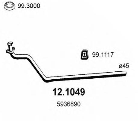 ASSO 121049 Труба вихлопного газу