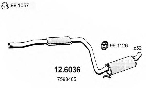 ASSO 126036 Середній глушник вихлопних газів