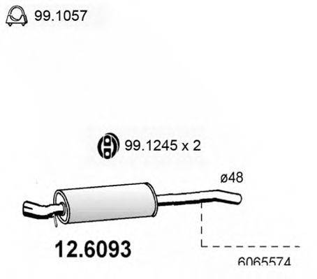 ASSO 126093 Середній глушник вихлопних газів