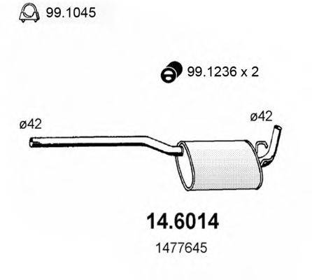 FORD 1477645 Середній глушник вихлопних газів