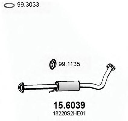 ASSO 156039 Середній глушник вихлопних газів