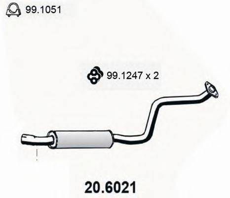 ASSO 206021 Середній глушник вихлопних газів