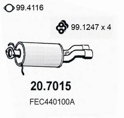 ASSO 207015 Глушник вихлопних газів кінцевий