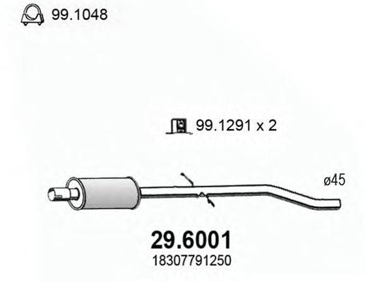 ASSO 296001 Середній глушник вихлопних газів