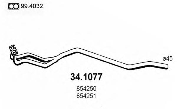 OPEL 854363 Труба вихлопного газу