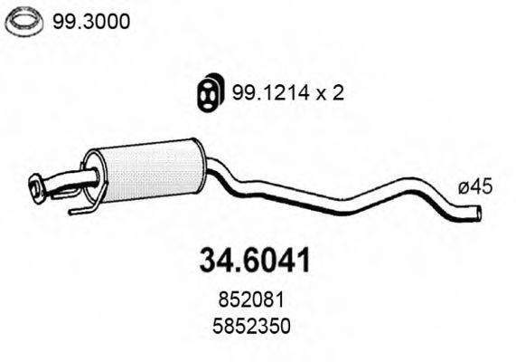 ASSO 346041 Середній глушник вихлопних газів