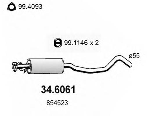 ASSO 346061 Середній глушник вихлопних газів