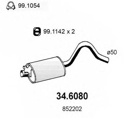 ASSO 346080 Середній глушник вихлопних газів