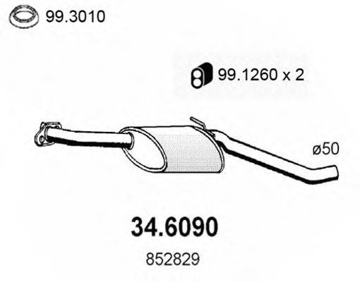 ASSO 346090 Середній глушник вихлопних газів