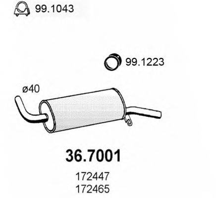 ASSO 367001 Глушник вихлопних газів кінцевий