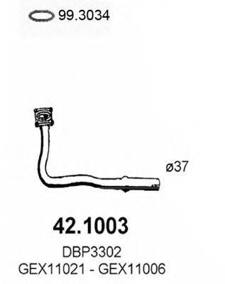 ROVER/AUSTIN DBP3302 Труба вихлопного газу