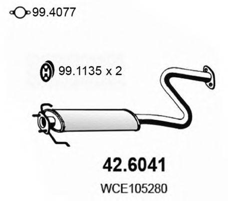 ROVER/AUSTIN WCE105280 Середній глушник вихлопних газів