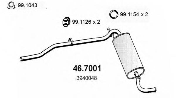 ASSO 467001 Глушник вихлопних газів кінцевий