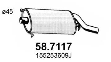 ASSO 587117 Глушник вихлопних газів кінцевий