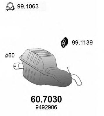 ASSO 607030 Глушник вихлопних газів кінцевий