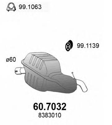 ASSO 607032 Глушник вихлопних газів кінцевий