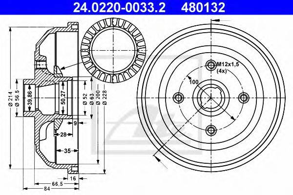 FTE BT230S Гальмівний барабан