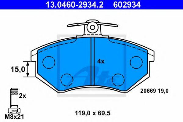 VAG 8A0 698 151 C Комплект гальмівних колодок, дискове гальмо
