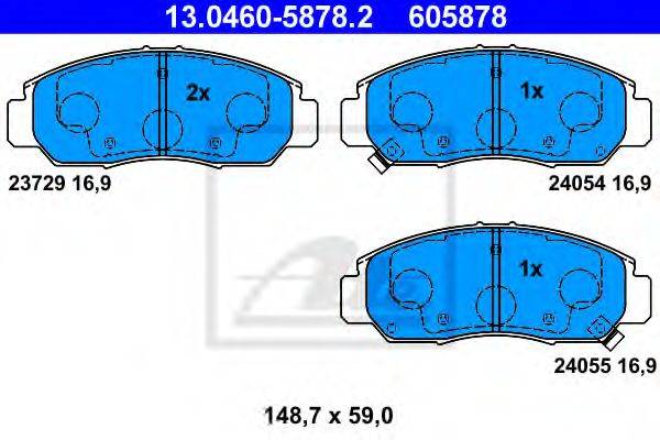 HONDA 45022-S7A-E00 Комплект гальмівних колодок, дискове гальмо