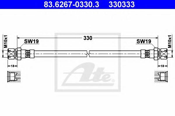 OPEL 5 62 306 Гальмівний шланг