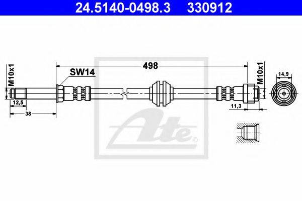 BREMBO T50061 Гальмівний шланг