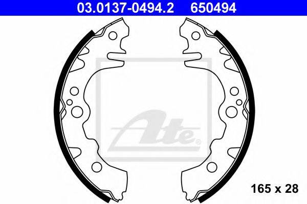 DAIHATSU 04495-B2220-000 Комплект гальмівних колодок