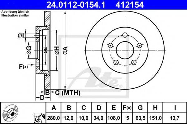 FORD 1S7W-2A315-CB гальмівний диск