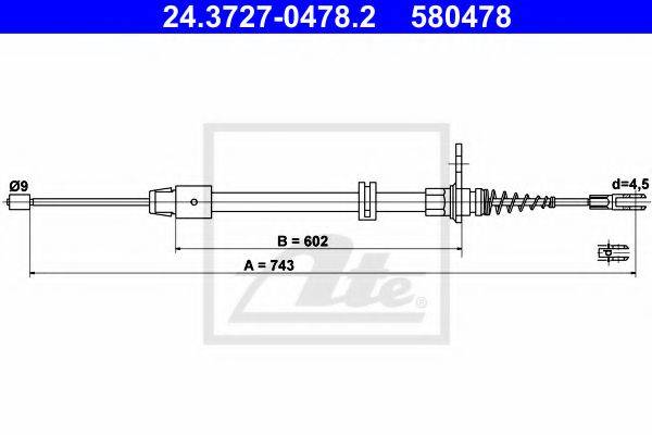 MERCEDES-BENZ 2124200185 Трос, стоянкова гальмівна система