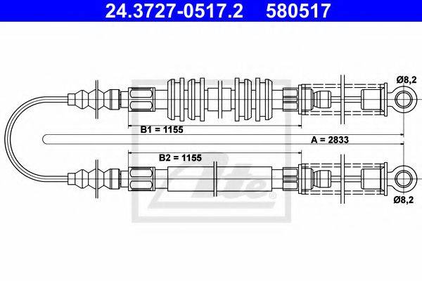 TEXTAR 44017900 Трос, стоянкова гальмівна система