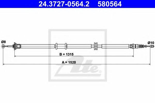 FIAT 51787025 Трос, стоянкова гальмівна система