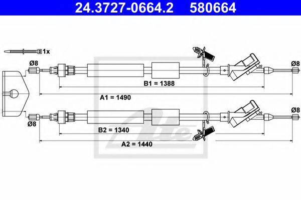 FORD 1431308 Трос, стоянкова гальмівна система