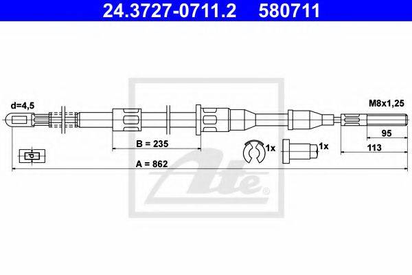 QUINTON HAZELL BC2041 Трос, стоянкова гальмівна система