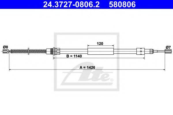 FTE FBS18008 Трос, стоянкова гальмівна система