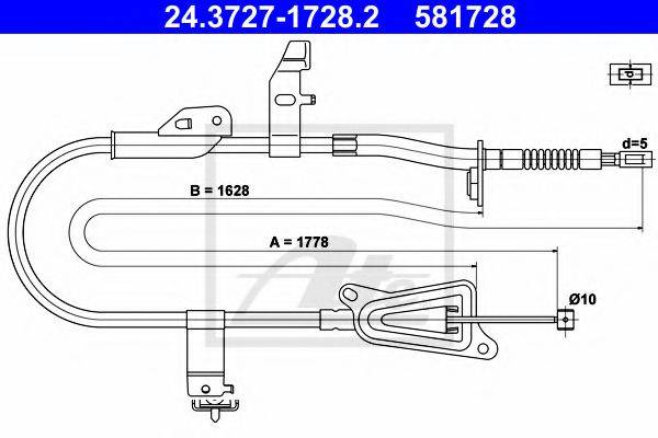 NIPPARTS J3921065 Трос, стоянкова гальмівна система