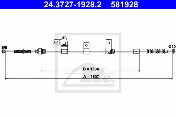 BENDIX 434528B Трос, стоянкова гальмівна система