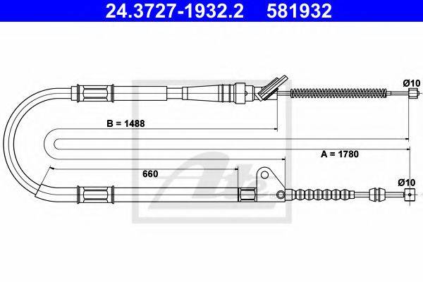 TRW GCH2223 Трос, стоянкова гальмівна система