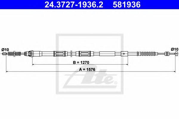 TOYOTA 46430-12580 Трос, стоянкова гальмівна система