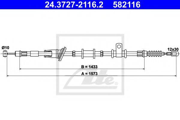 HELLA PAGID 8AS355665801 Трос, стоянкова гальмівна система