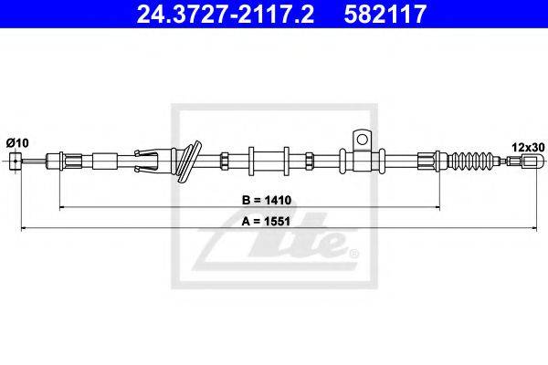 HELLA PAGID 8AS355665811 Трос, стоянкова гальмівна система