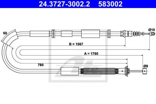 FIAT 51808304 Трос, стоянкова гальмівна система