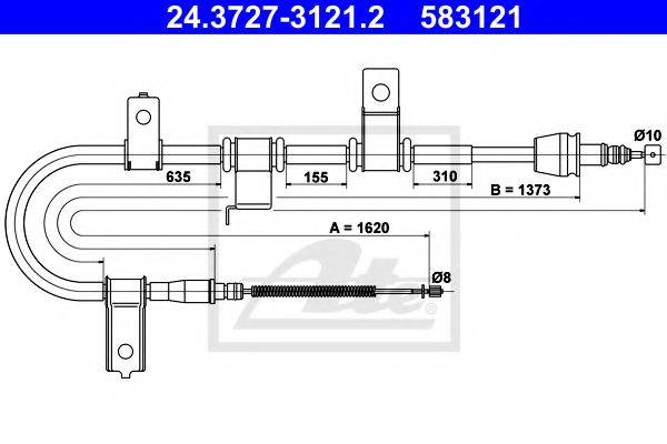LPR C0677B Трос, стоянкова гальмівна система